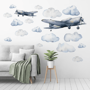 Fly High Plane Wall Decals Set