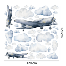 Load image into Gallery viewer, Fly High Plane Wall Decals Set
