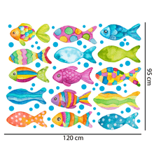 Load image into Gallery viewer, Funky Fish Wall Decal Set
