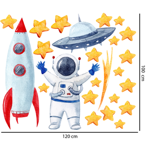 Space Man Wall Decal Set