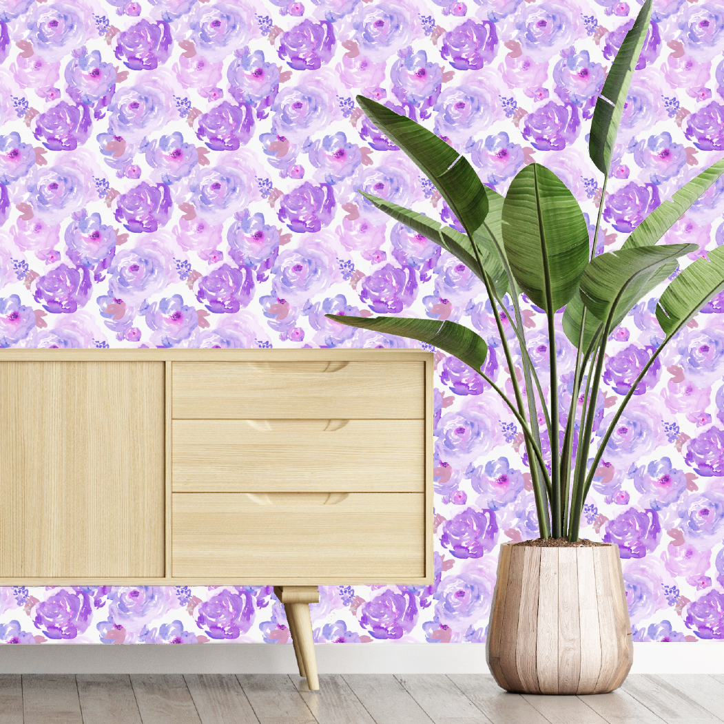 Pretty Purple Posies Wallpaper