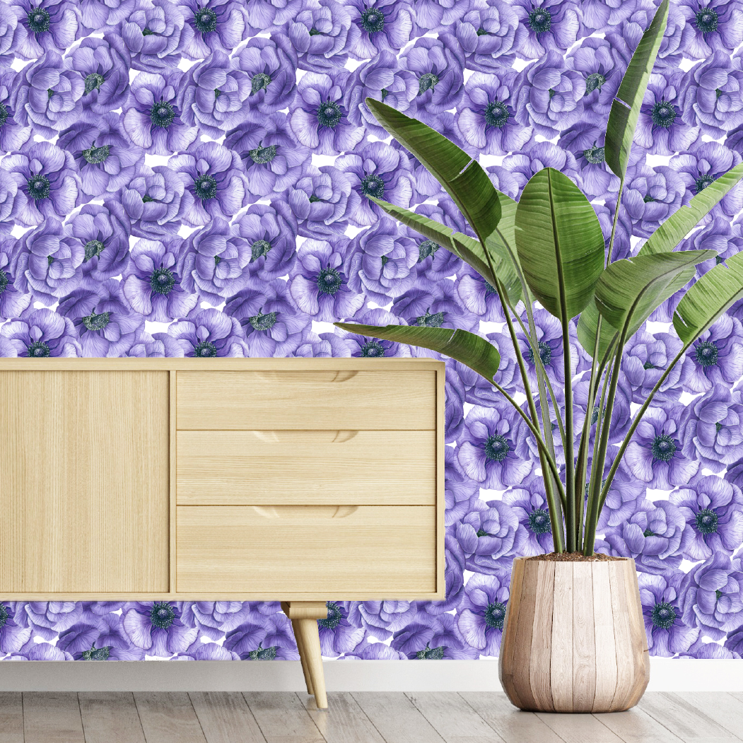 Purple Poppies Wallpaper