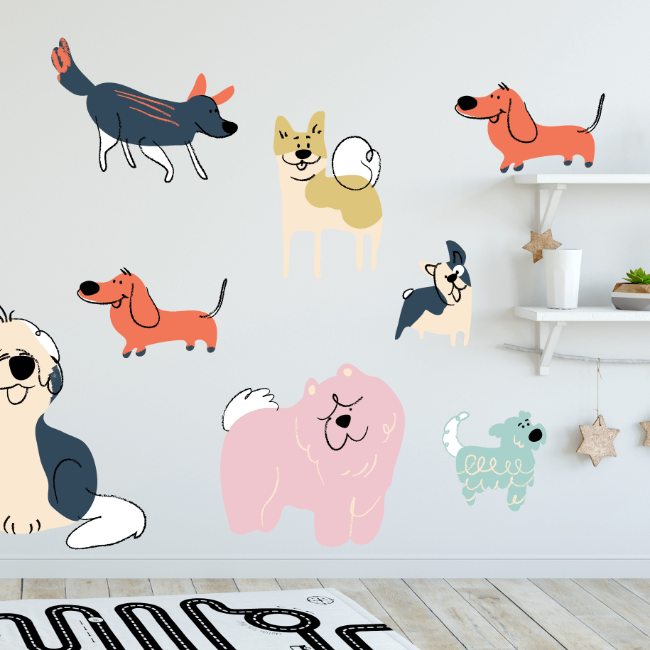 Dog wall deals stickers