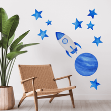 Load image into Gallery viewer, Blue Space Wall Decal Set
