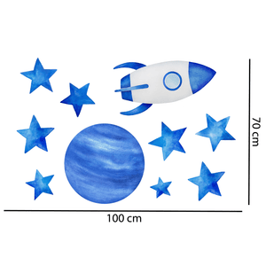 Blue Space Wall Decal Set