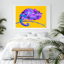 Load image into Gallery viewer, Tropical Yellow Chameleon Wall Art
