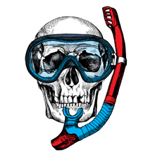 Load image into Gallery viewer, Diver Skull Wall Decal
