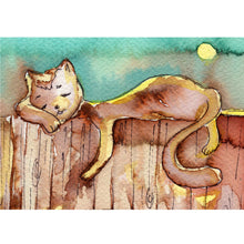 Load image into Gallery viewer, Frisky Feline Watercolour Wall Art
