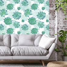 Load image into Gallery viewer, Green Rosette Wallpaper
