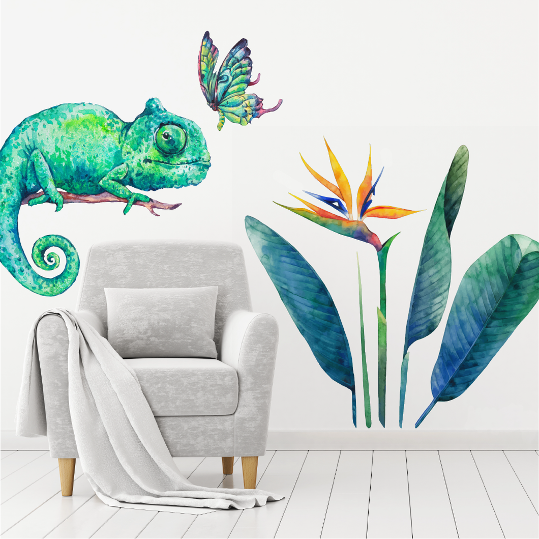 Tropical Chameleon Wall Decal Set