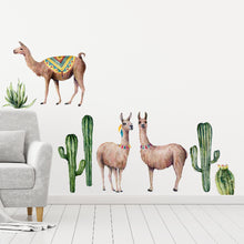 Load image into Gallery viewer, Prickly Desert Llama Wall Decal Set
