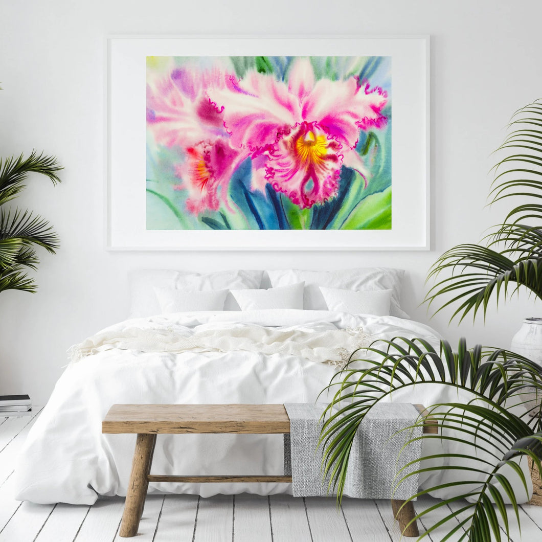 Neo Orchid Flower Wall Art