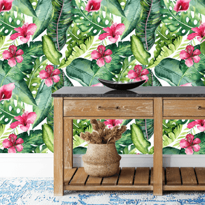 Tropical Pink Hibiscus Wallpaper