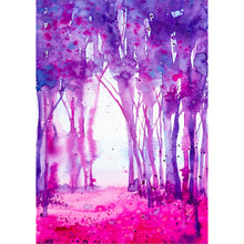 Load image into Gallery viewer, Plum Forest Watercolour Wall Art
