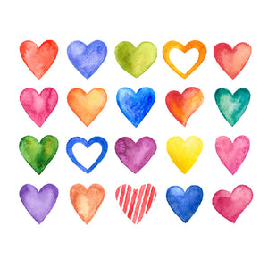 Rainbow Heart Wall Decal Set