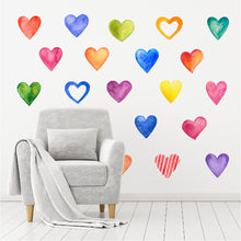 Load image into Gallery viewer, Rainbow Heart Wall Decal Set
