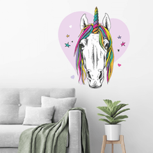 Load image into Gallery viewer, Rainbow Unicorn Wall Decal Set
