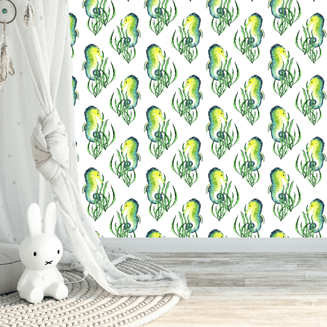 Green Seahorse Wallpaper