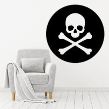 Load image into Gallery viewer, Skull and Crossbone Wall Decal (12 colours)
