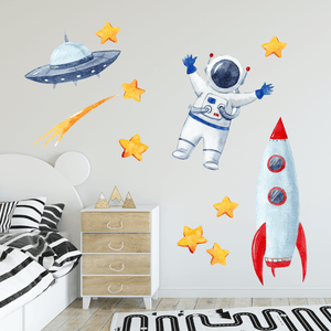 Space Man Wall Decal Set