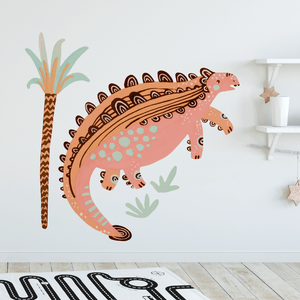 Dinosaur Spikey Red Wall Decal