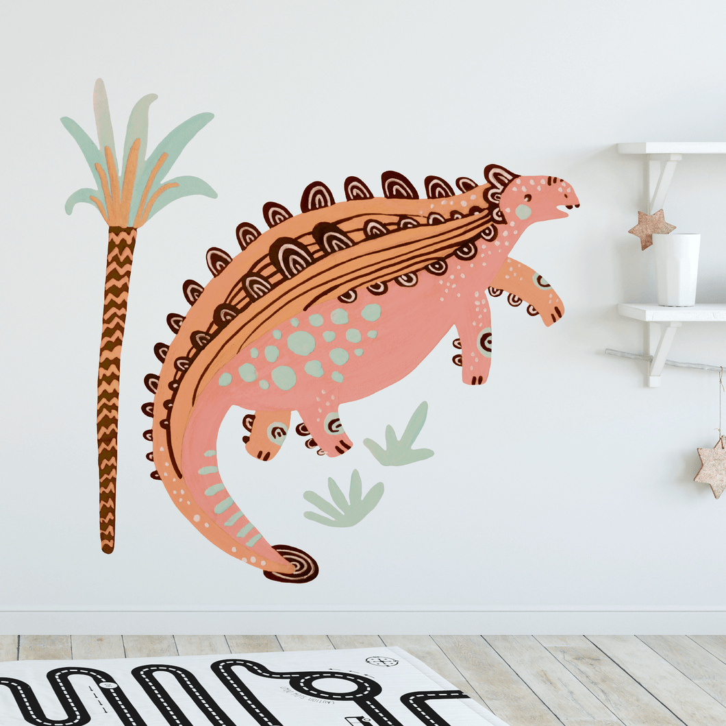 Dinosaur Spikey Red Wall Decal