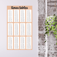 Load image into Gallery viewer, Times Tables Wall Chart Poster (6 colours)
