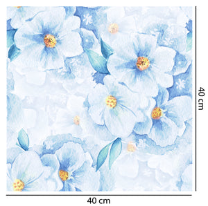 Powder Blue Floral Wallpaper