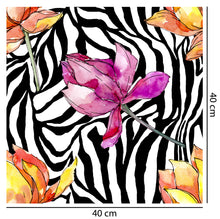 Load image into Gallery viewer, Tropical Floral Zebra Wallpaper

