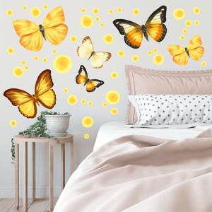 Yellow Butterfly Wall Decal Set