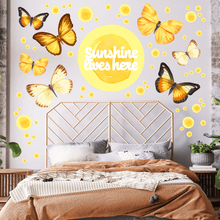 Load image into Gallery viewer, Yellow Butterfly - Full Room Wall Decal Set
