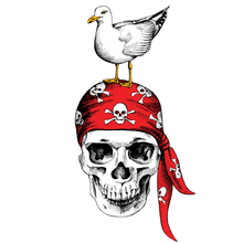 Load image into Gallery viewer, Seagull Pirate Skull Wall Decal
