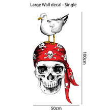 Load image into Gallery viewer, Seagull Pirate Skull Wall Decal
