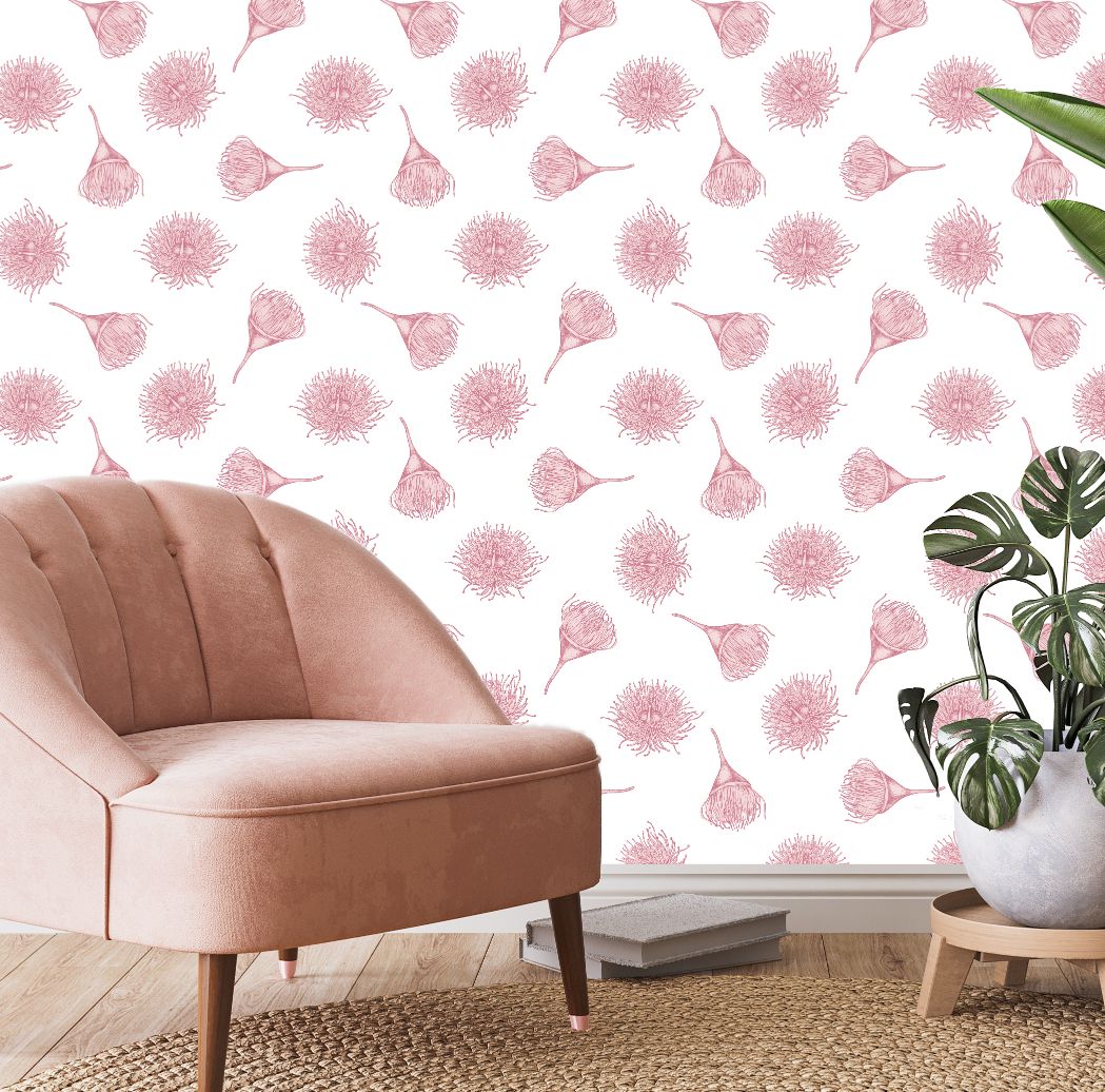 Pink Pastel eucalyptus Wallpaper